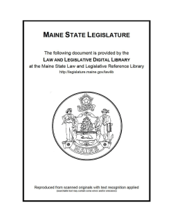 MAINE STATE LEGISLATURE