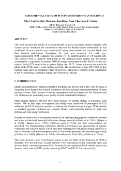EXPERIMENTAL STUDY OF PCM IN MEDITERRANEAN
