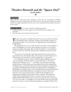 Theodore Roosevelt and the &ldquo;Square Deal&rdquo;
