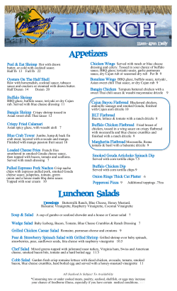 lunch menu - Hurricane Charleys Raw Bar and Grill