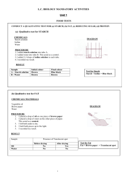 Experiment Revision Notes