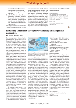 Monitoring Indonesian throughflow variability - PAGES