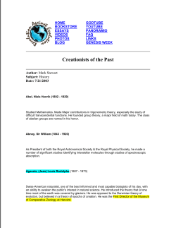 Creationists of the Past - Revolution Against Evolution