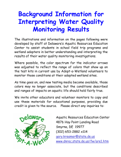 Background Information for Interpreting Water Quality Monitoring