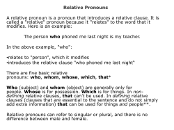 Relative Pronouns