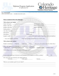 Diploma Program Application - Colorado Heritage Education School