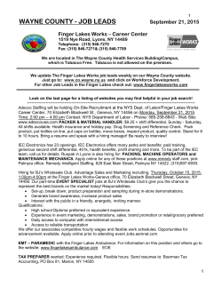 FINGER LAKES WORKS – WAYNE