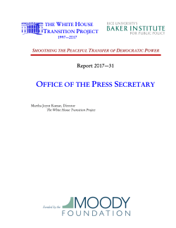 Press Secretary - White House Transition Project