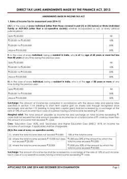direct tax laws amendments made by the finance act, 2013