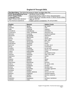 English III Through ESOL - The School District of Palm Beach County