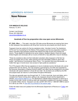 Hundreds of free tax preparation sites now open across Minnesota