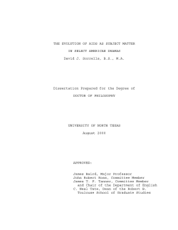 THE EVOLUTION OF AIDS AS SUBJECT MATTER IN SELECT