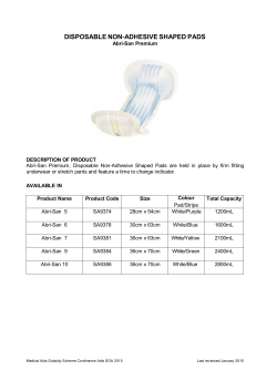DISPOSABLE NON-ADHESIVE PADS