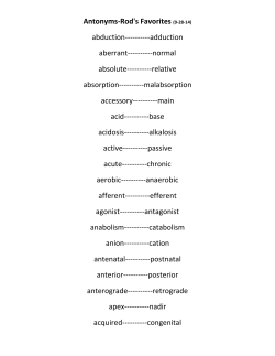 Antonyms-Rod`s Favorites