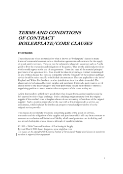 terms and conditions of contract boilerplate/core clauses