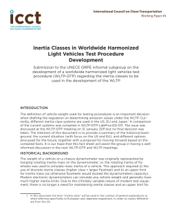 Inertia Classes in Worldwide Harmonized Light Vehicles Test