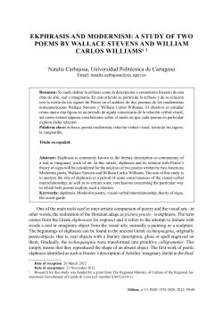 ekphrasis and modernism: a study of two poems by wallace stevens