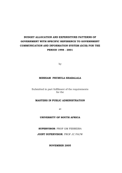 budget allocation and expenditure patterns of government