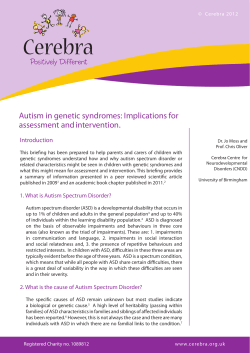 Autism Spectrum Disorder in Genetic Syndromes