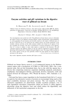 Enzyme activities and pH variations in the digestive tract of gilthead