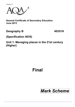 Managing places in the 21st century June 2013