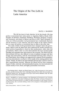 The Origins of the Two Lefts in Latin America