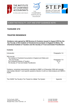 taxguide 3/10 trustee residence icaew tax faculty, ciot and