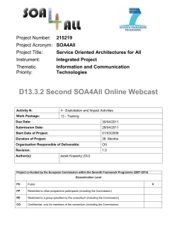 SOA4All D13.3.2 Second SOA4All Online Webcast