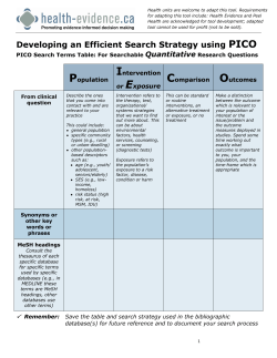 Developing an Efficient Search Strategy using PICO
