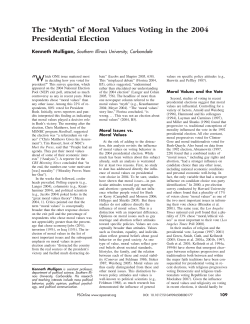 `Myth` of Moral Values Voting in the 2004