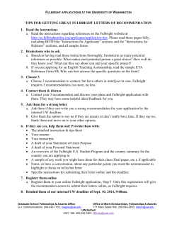 TIPS FOR GETTING GREAT FULBRIGHT LETTERS OF