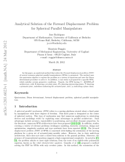 Analytical Solution of the Forward Displacement Problem for