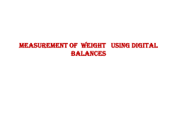 Measurement of weight using digital balances