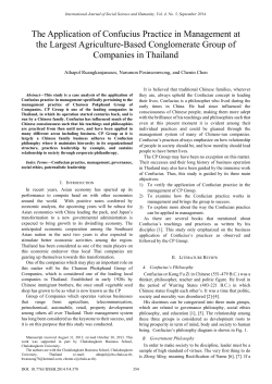 The Application of Confucius Practice in Management at the