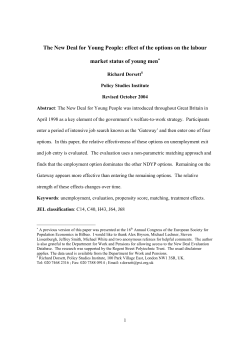 The New Deal for Young People: effect of the options on the