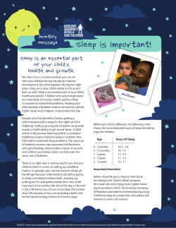 Sleep is important! - danvilleschools.net