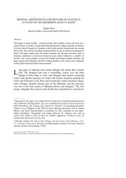 mongol aristocrats and beyliks in anatolia. a study of