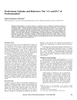 Professional Attitudes and Behaviors