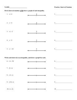 INTERVAL NOTATION WORKSHEET