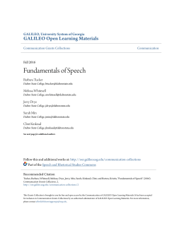 Fundamentals of Speech - GALILEO Open Learning Materials