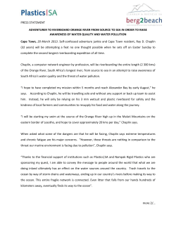 press statement adventurer to riverboard orange river