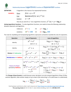 Exponents/Logs