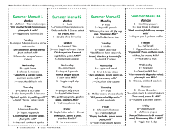 Summer Menu # 1