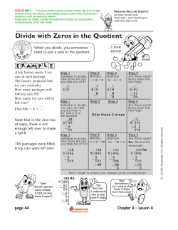 Divide with Zeros in the Quotient