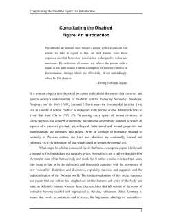 Complicating the Disabled Figure: An Introduction