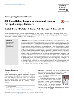 JCL Roundtable: Enzyme replacement therapy for lipid storage
