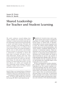Shared Leadership for Teacher and Student Learning