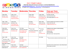 2015 timetable - Dance Dimensions