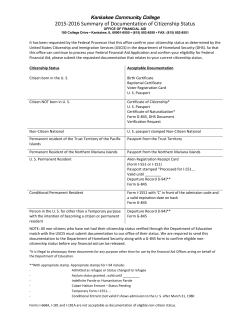 15-16 Documentation of Citizenship Status