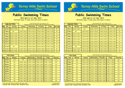 Public Swimming Times Term 2 2017